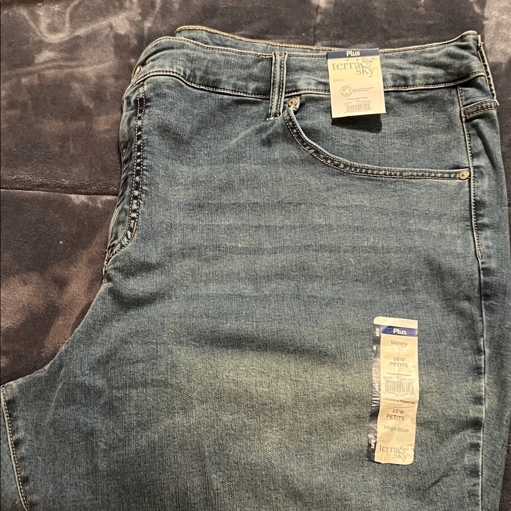 Terra & Sky Women's High Rise Jeans - Blue
